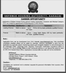 DHA Karachi Jobs 2026