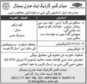 Medicare Hospital Karachi Jobs 2026