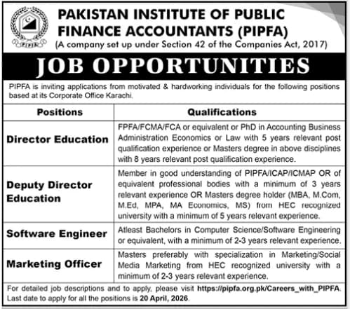 PIPFA Jobs 2026