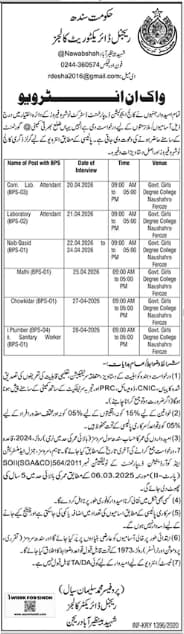 Directorate of Colleges SBA Jobs 2026