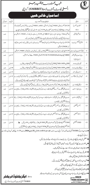 SMBBIT Karachi Jobs 2026